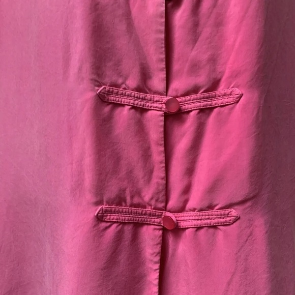 Vintage 90s St Michael pink shirt fits uk 14 mandarin collar frog fastening - Picture 3 of 11